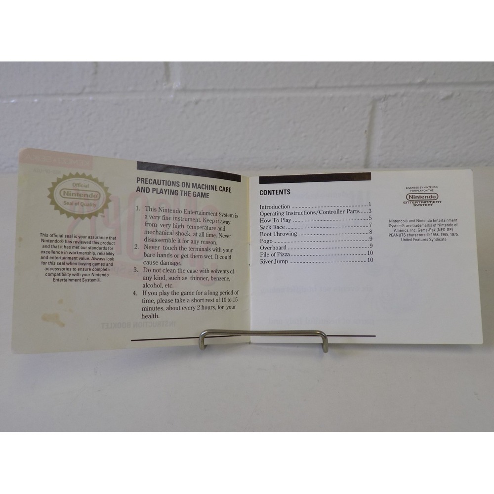 Peanuts Snoopy's Silly Sports Spectacular NES Instruction Manual Kemco NES-OP - Picture 4 of 5